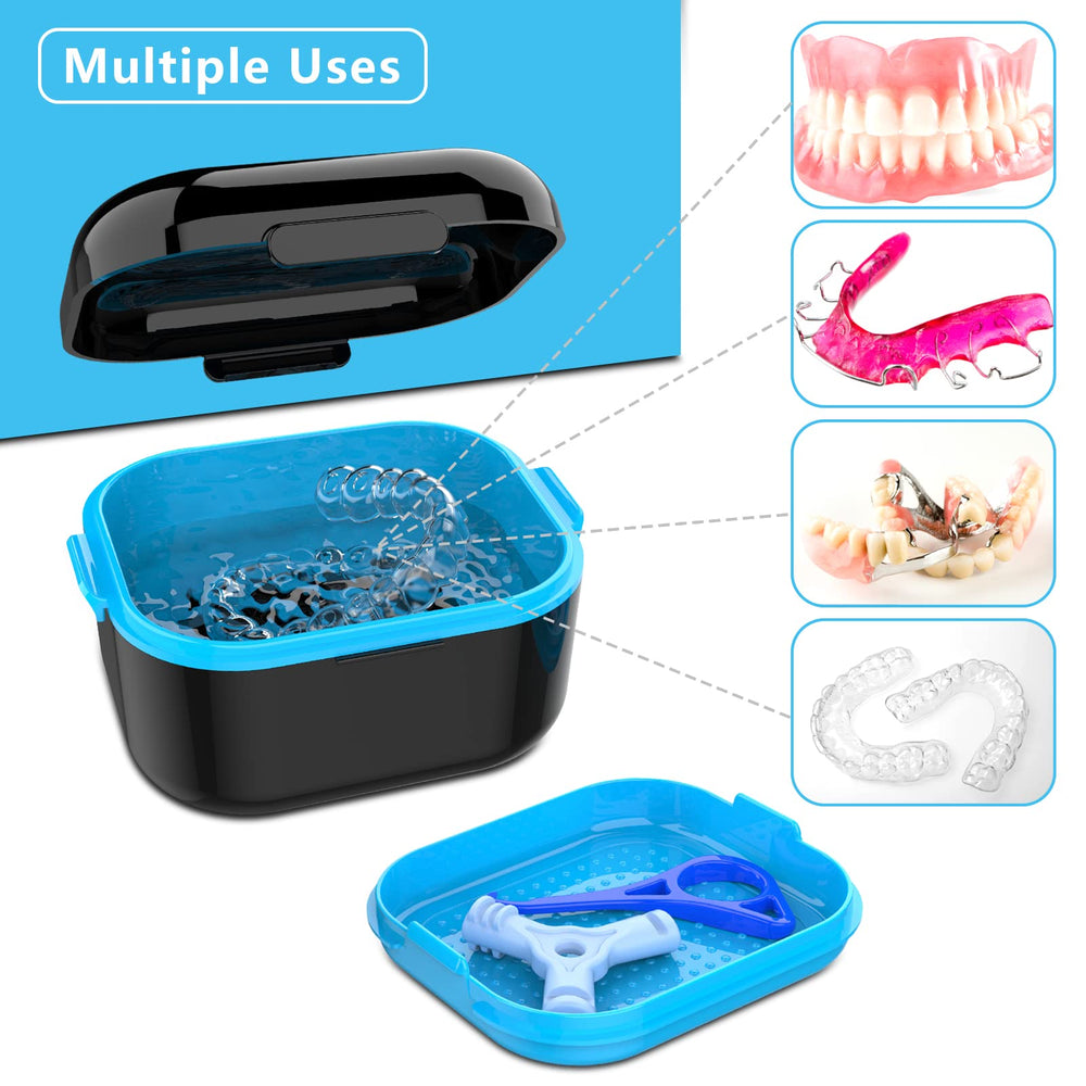 Portable BVN Denture Bath Case in compact black design