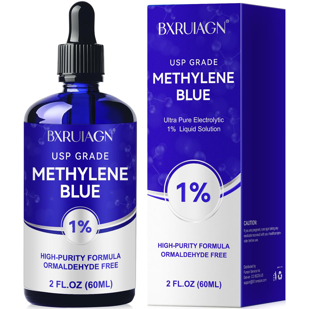BXRUIAGN Methylene Blue 1% USP bottle in amber glass