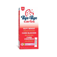 Bye-Bye Weekend Bye-Bye Carbs drink mix bottle highlights carb blocking and keto-friendly formula