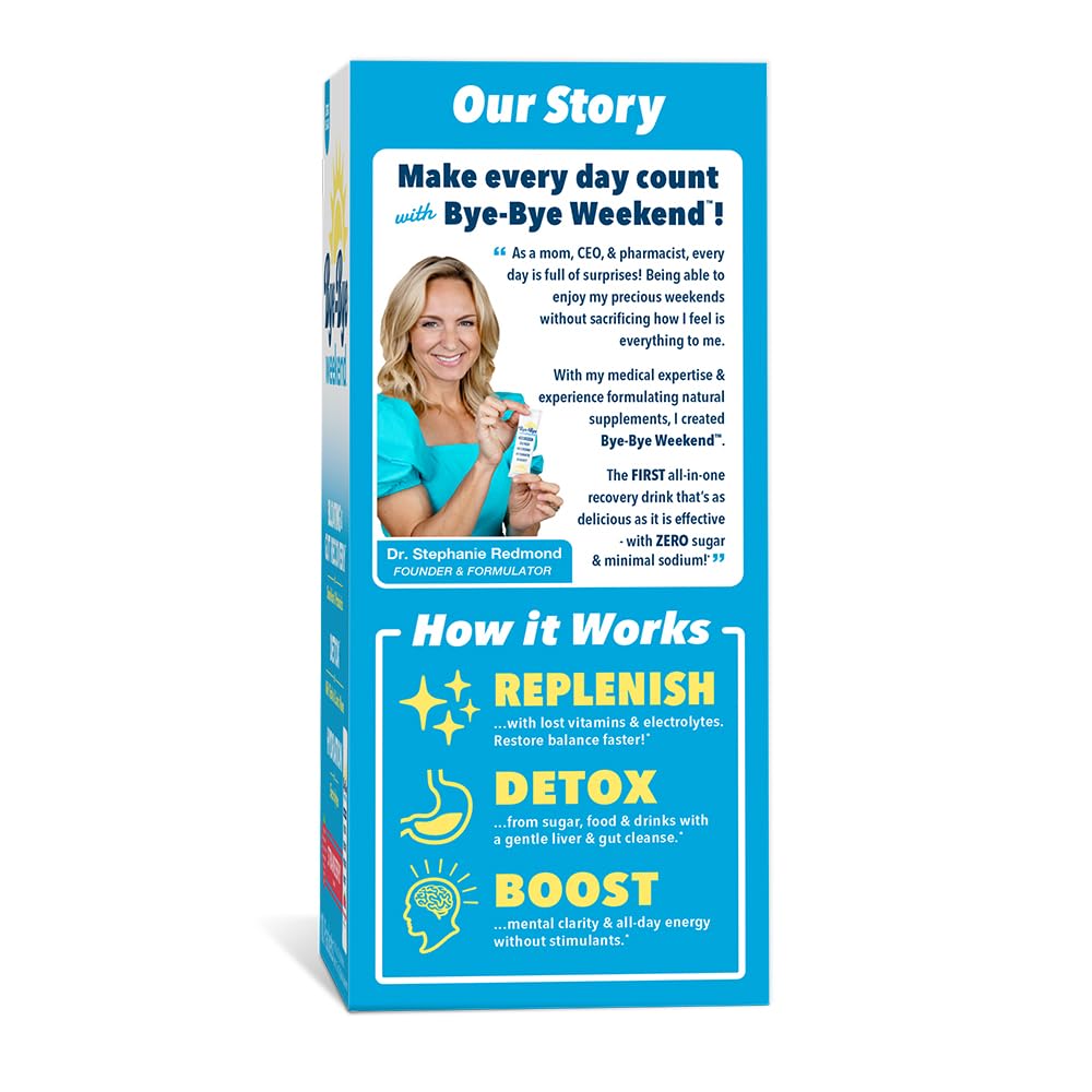 Bye-Bye Weekend glass with straw illustrating convenient daily hydration