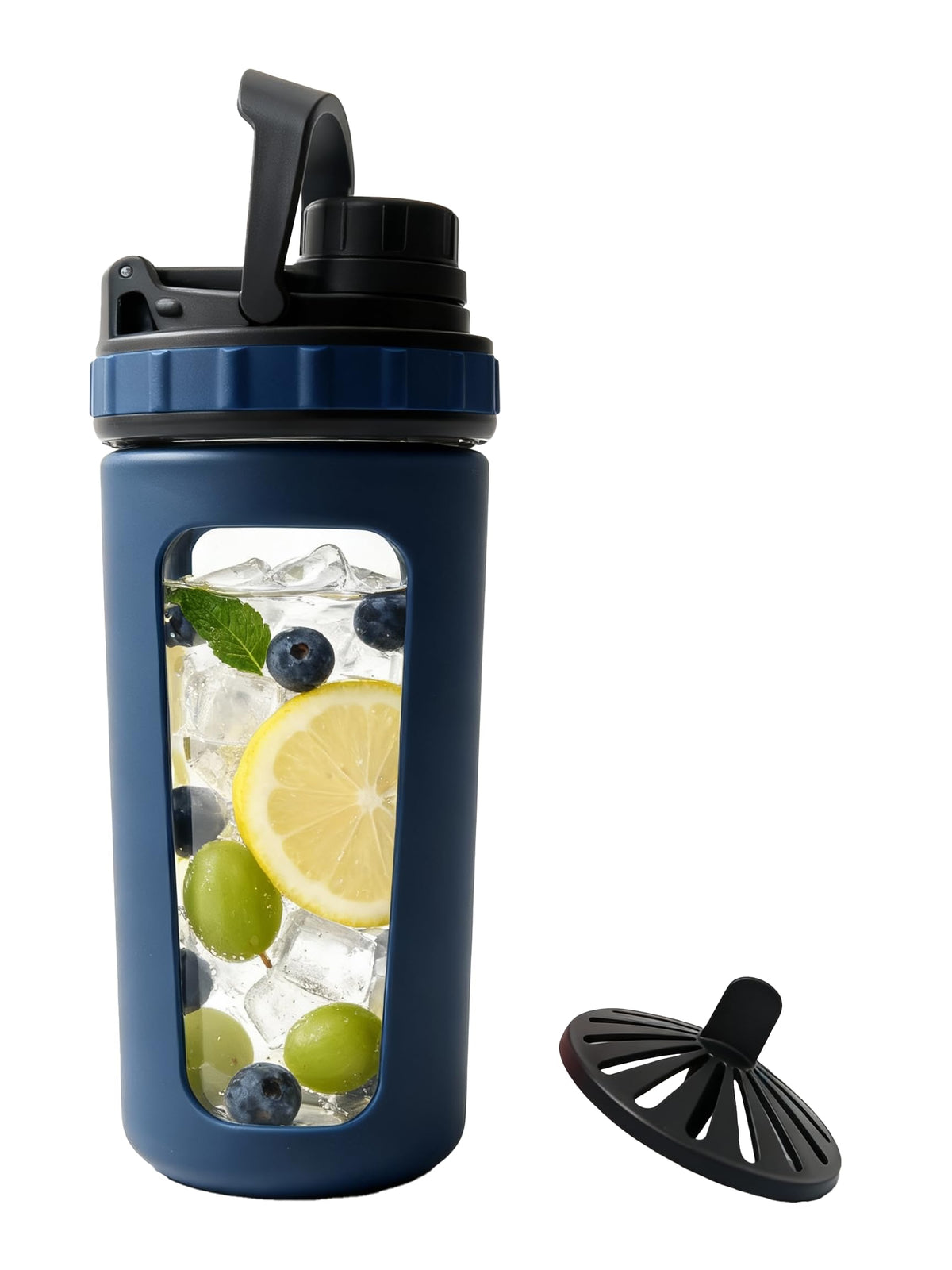 BYLWORKOUT glass shaker bottle 28oz, clear view for portion control and fresh taste