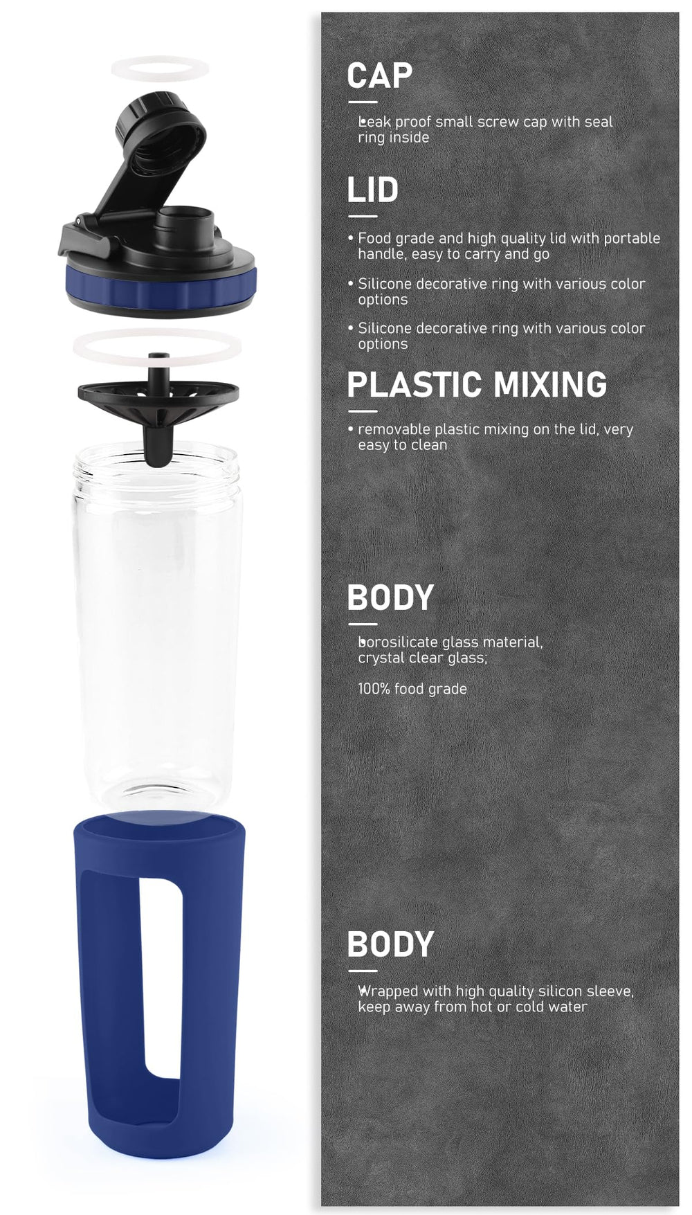 BYLWORKOUT leak-proof lid keeps shakes contained in gym bags