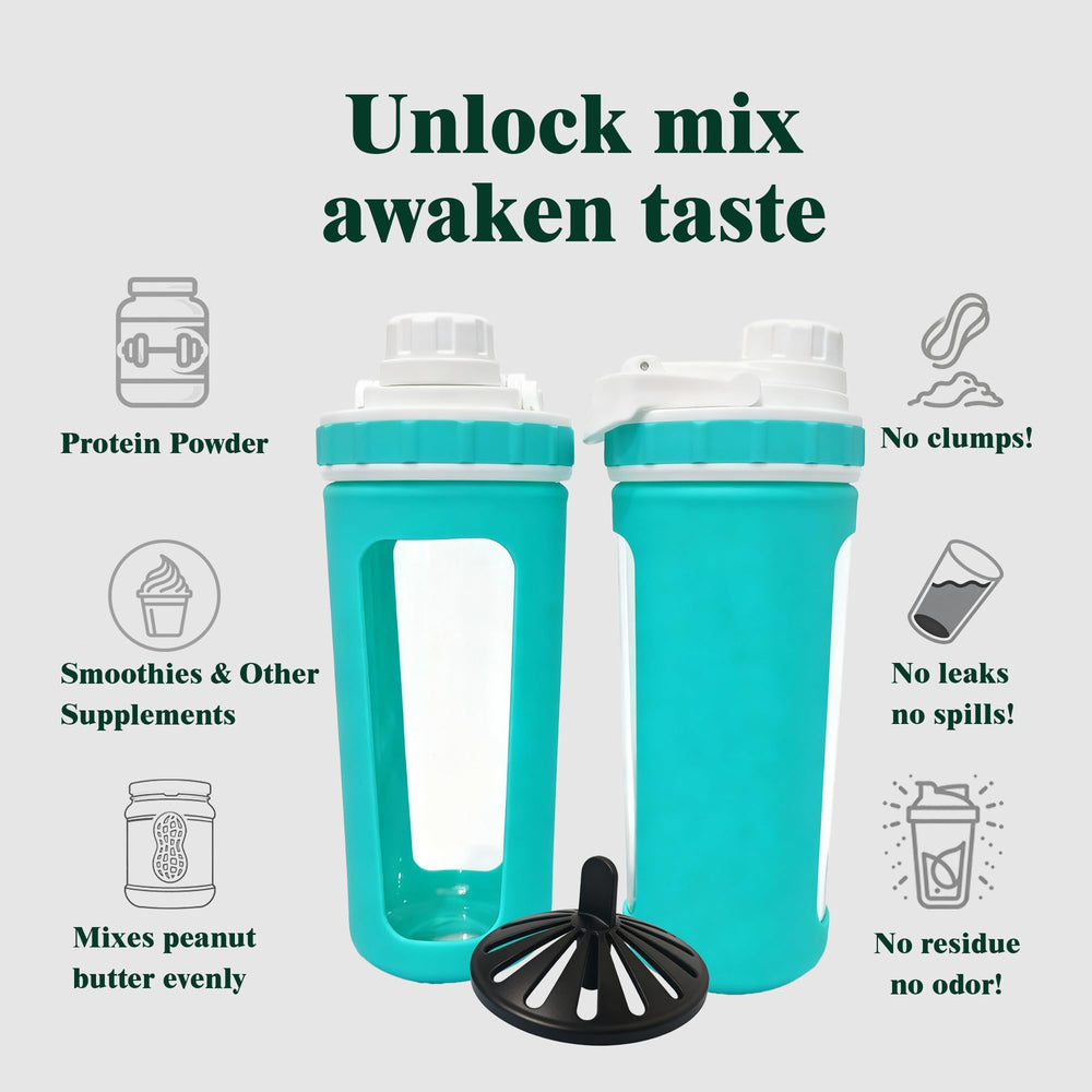 BYLWORKOUT removable plastic mixer included for thorough blending when needed