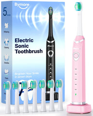 Bymore electric toothbrush dark pink front view