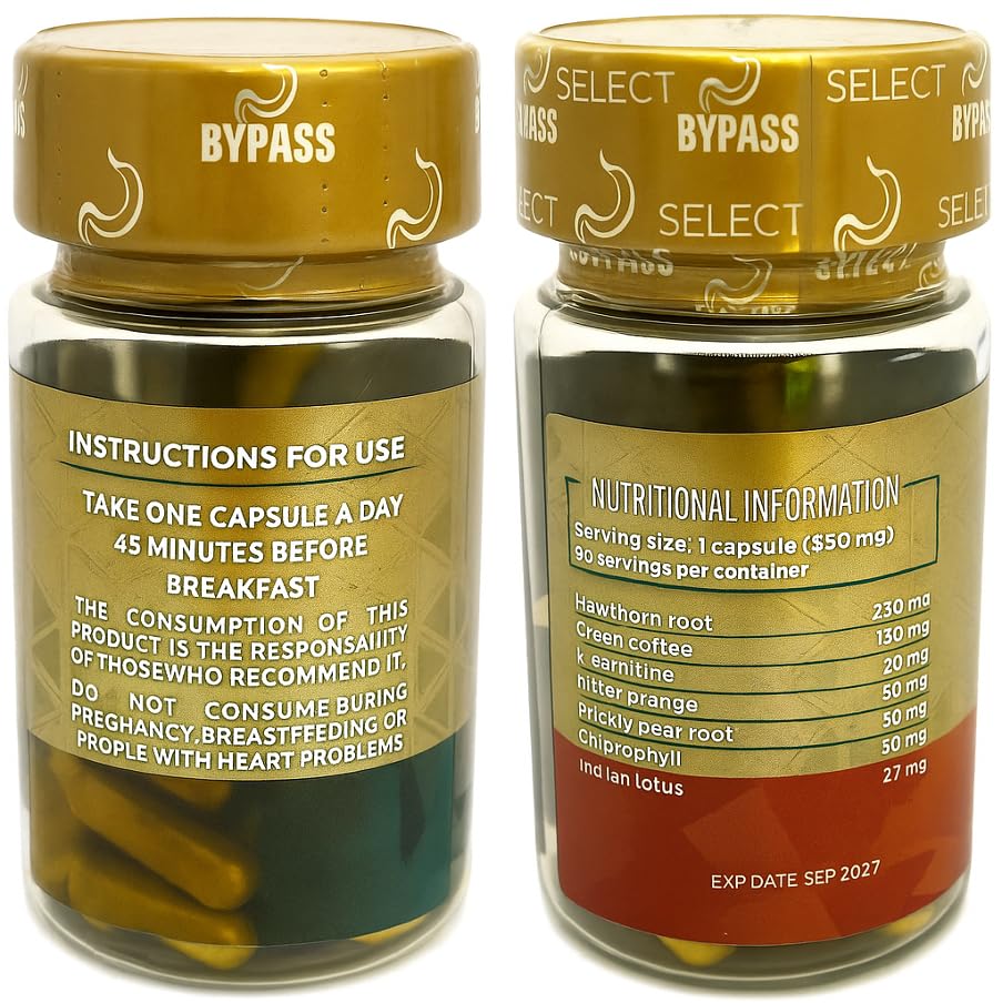 Nutrition label and capsules on white background