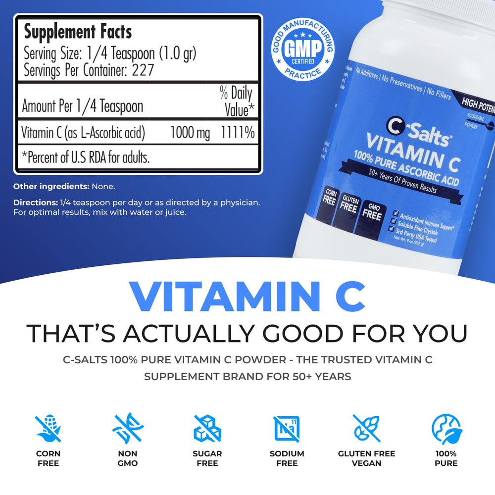 C-Salts Pure Ascorbic Acid Powder packaging