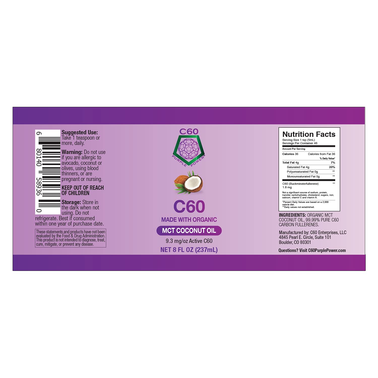 C60 Power 8 oz bottle packaging