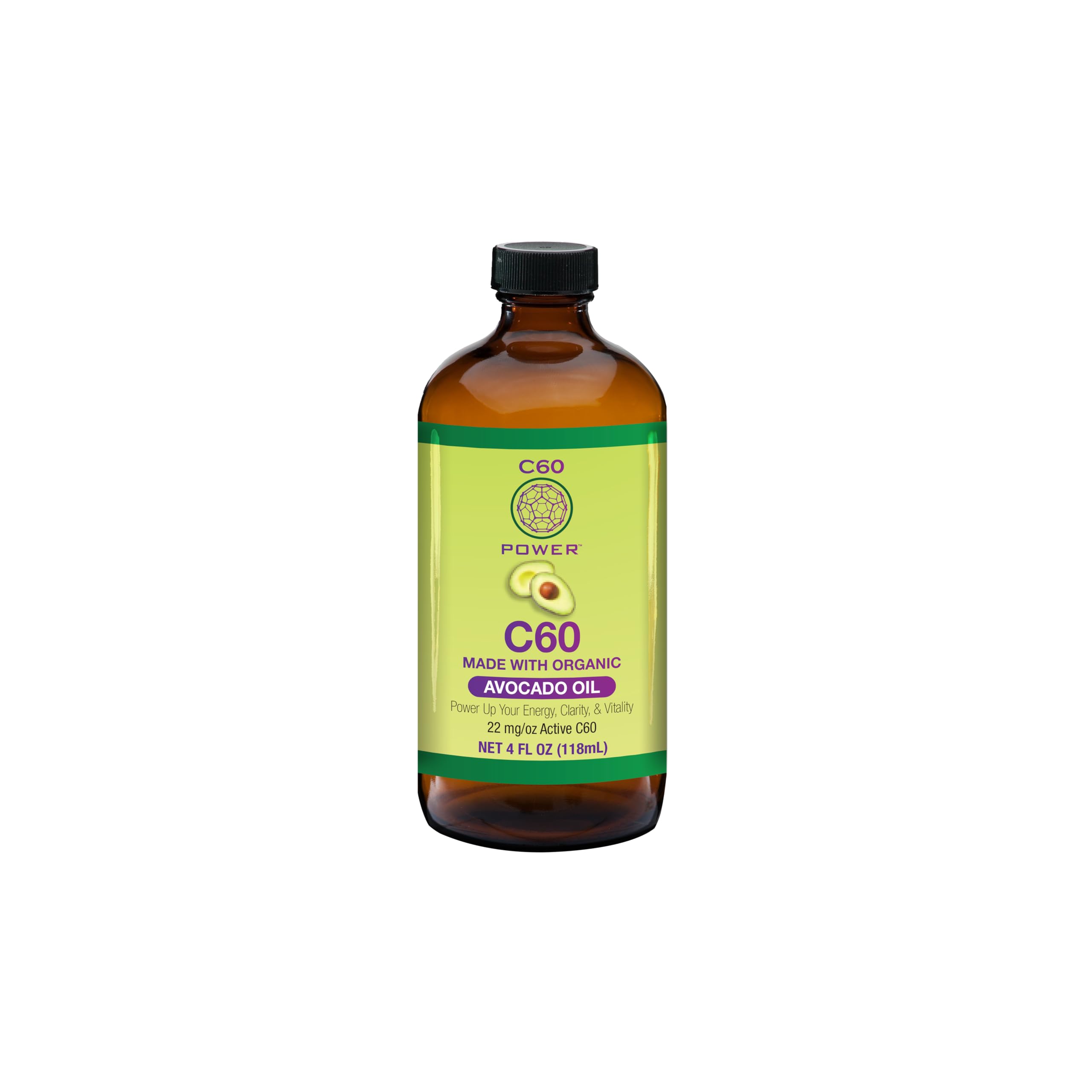 C60 Power bottle with avocado oil, 4 oz.