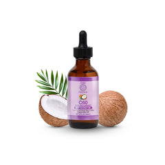 C60 Power MCT Oil bottle 2 oz in amber glass with dropper