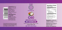 Bottle close-up showing organic MCT coconut oil and purple branding