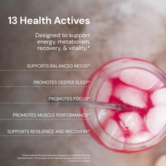 Close-up of CaAKG, creatine, and glutathione ingredients.
