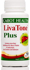 Bottle of Cabot Health LivaTone Plus with Turmeric 120 capsules