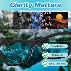 Six cloths with different patterns for eyeglasses and devices