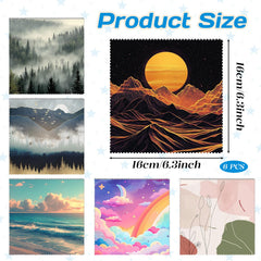 Microfiber eyeglass cloths with Forest Cloud pattern, reusable cleaning cloth