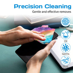 Six-pack travel-friendly glasses cleaning cloths in Forest Cloud design