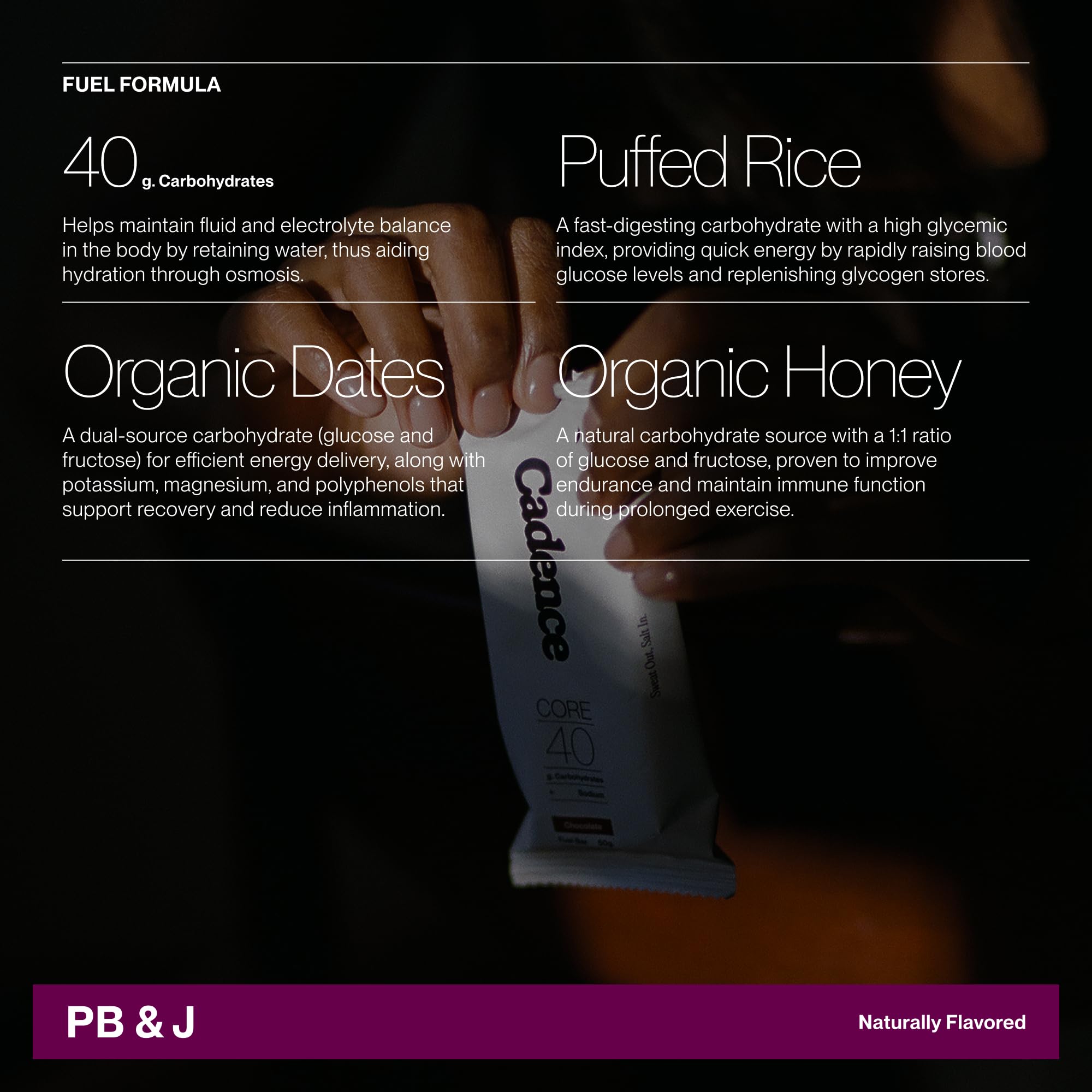 Ingredients featuring organic dates and honey