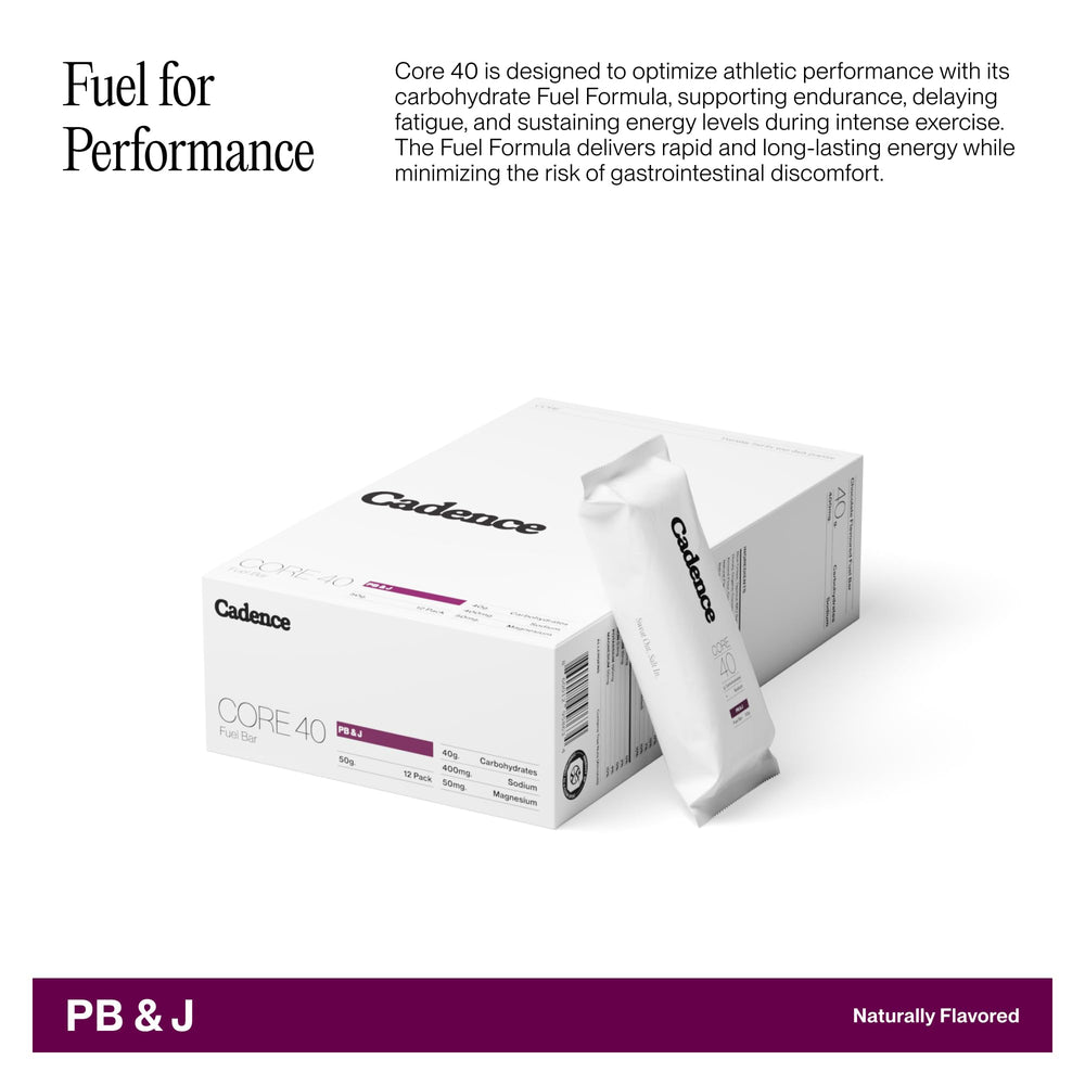 Cadence Peanut Butter & Jelly Energy Bar Case packaging side view