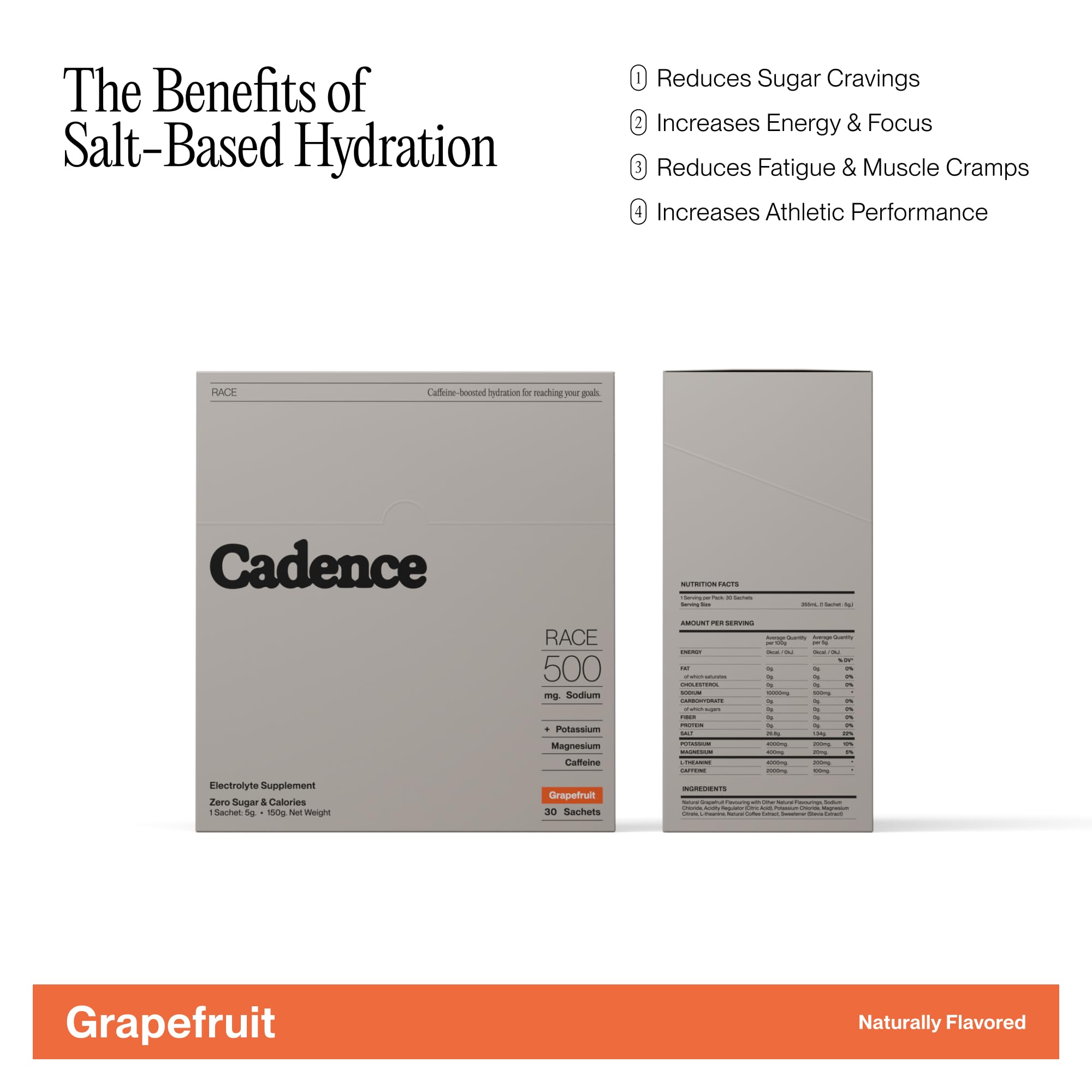 Cadence Race Grapefruit athlete training highlighting electrolyte balance and endurance support.