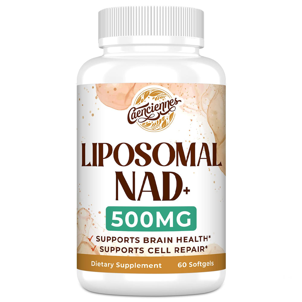 Caenciennes Liposomal NAD+ 500 mg bottle showcases premium packaging for daily energy support
