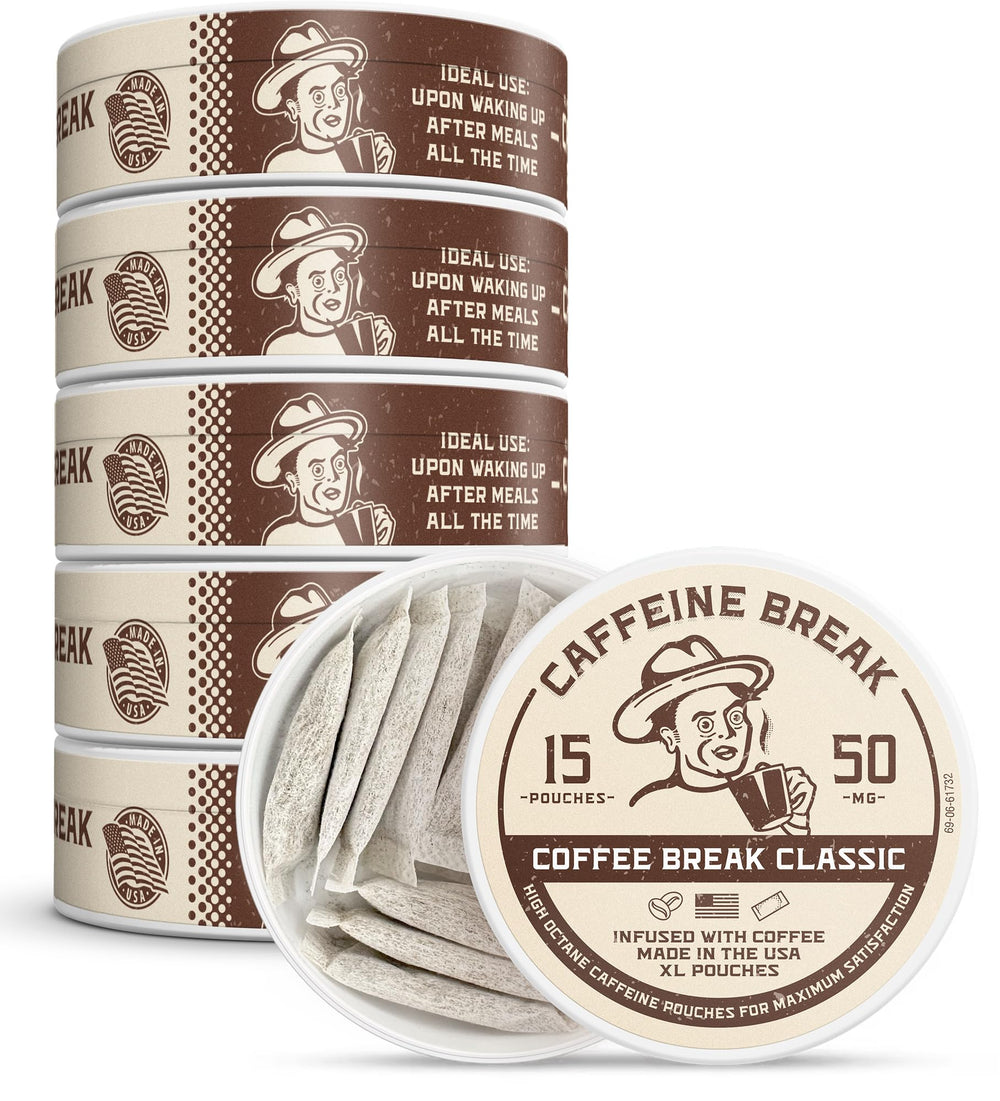 Caffeine Break Coffee Break Pouch front view for quick energy on the go.