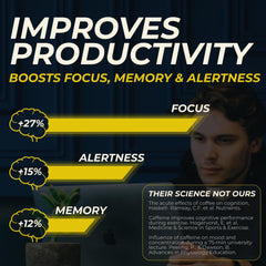 Caffeine Bullet no-crash visual conveys smooth energy without jitters.