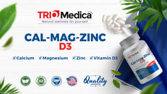 Nutrition facts and ingredients label for Cal-Mag-Zinc D3
