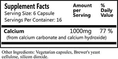 Six Cal-II capsules showing 1000 mg elemental calcium