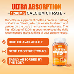 Label showing Calcium Citrate, D3 and K2