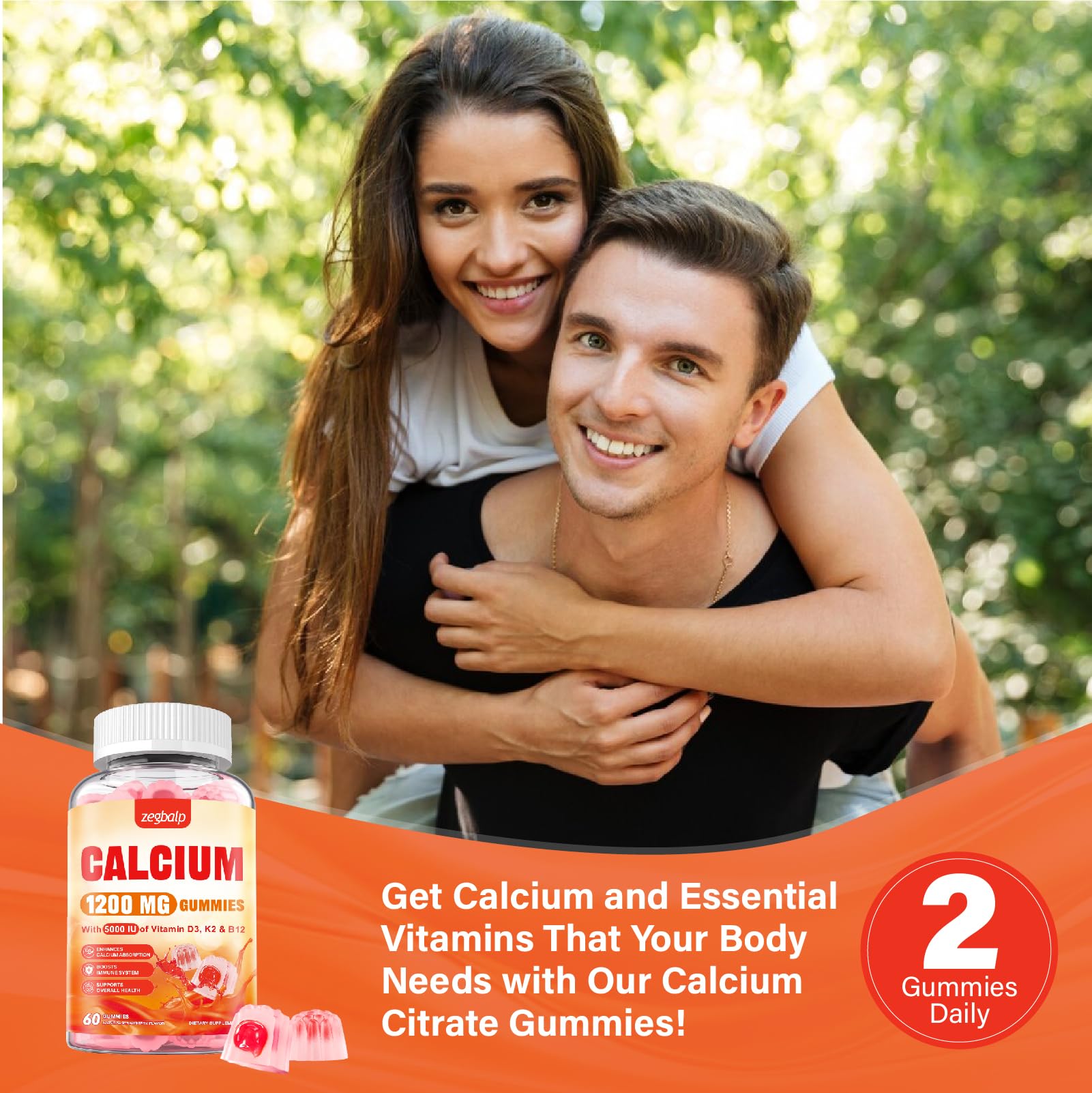 Calcium gummies designed for adults for daily use