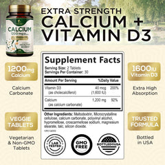 Close-up of Calcium 1200 mg with Vitamin D3 tablets