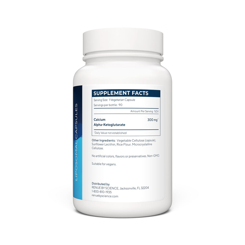 Calcium alpha-ketoglutarate CaAKG liposomal capsules (300 mg per serving)