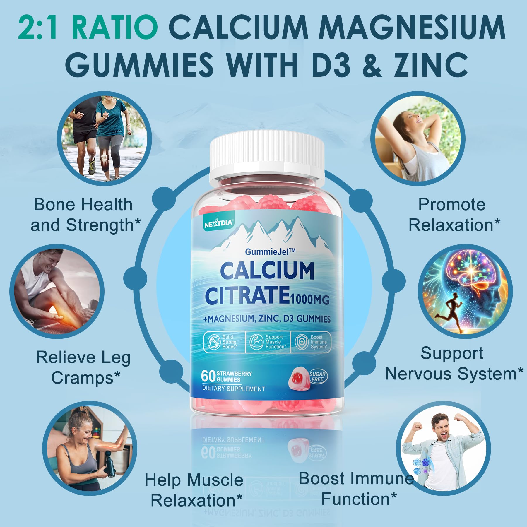 Nutrition components Calcium Magnesium Zinc Potassium D3 B6