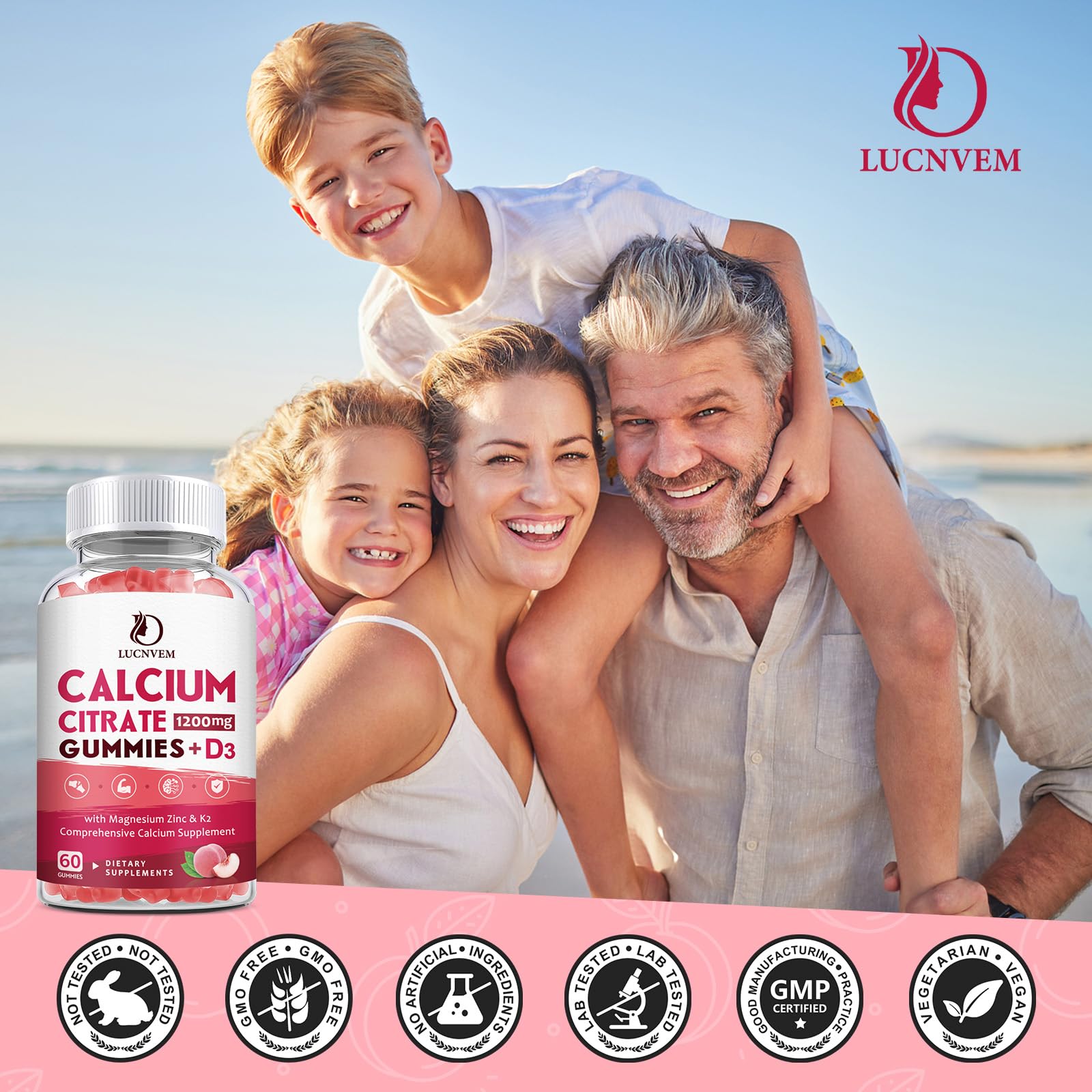 GMP-certified calcium citrate gummies product shot
