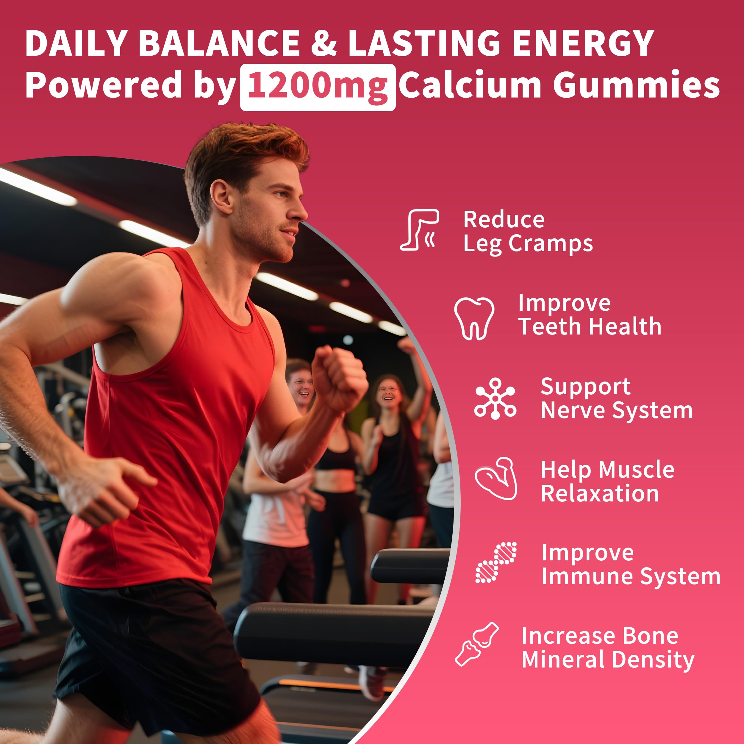 Close-up of peach-flavored calcium citrate gummy