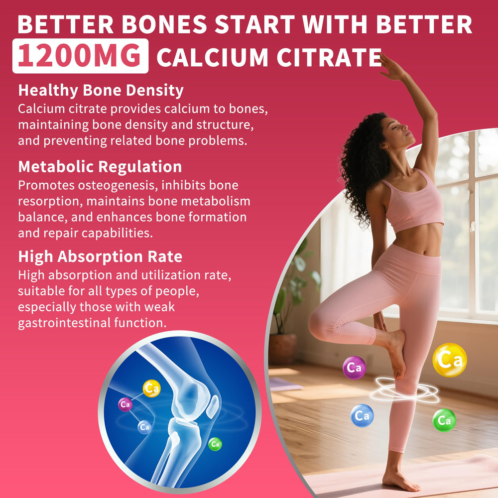 Calcium citrate 1200 mg gummy bottle label