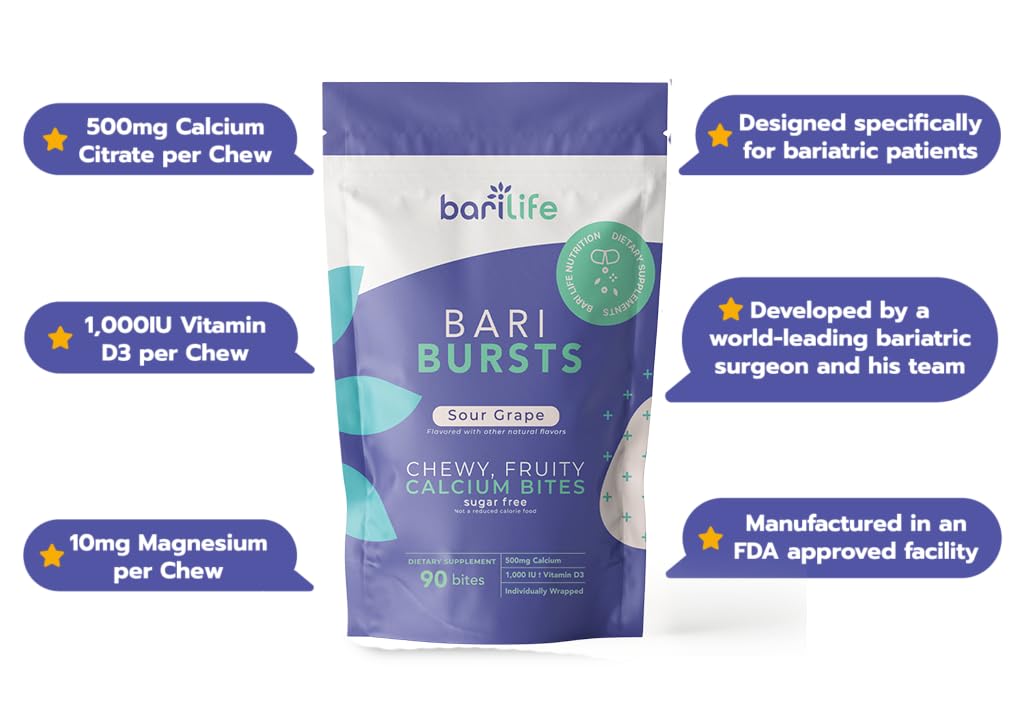 Individually wrapped Bari Burst chews for grab-and-go snacking