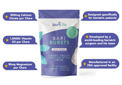 Individually wrapped Bari Burst chews for grab-and-go snacking