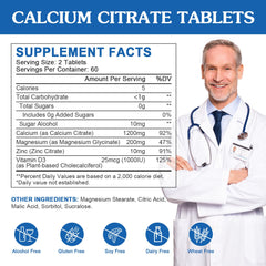 Calcium Citrate with Magnesium, Zinc and Vitamin D3 formula for absorption