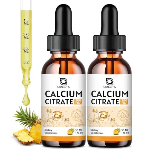 Calcium citrate liquid drops bottle with vitamin D3