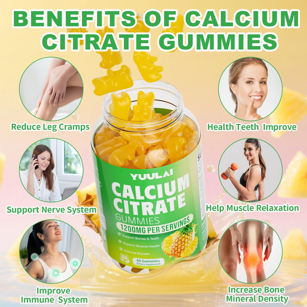 Serving size illustration for 1200mg calcium citrate gummies