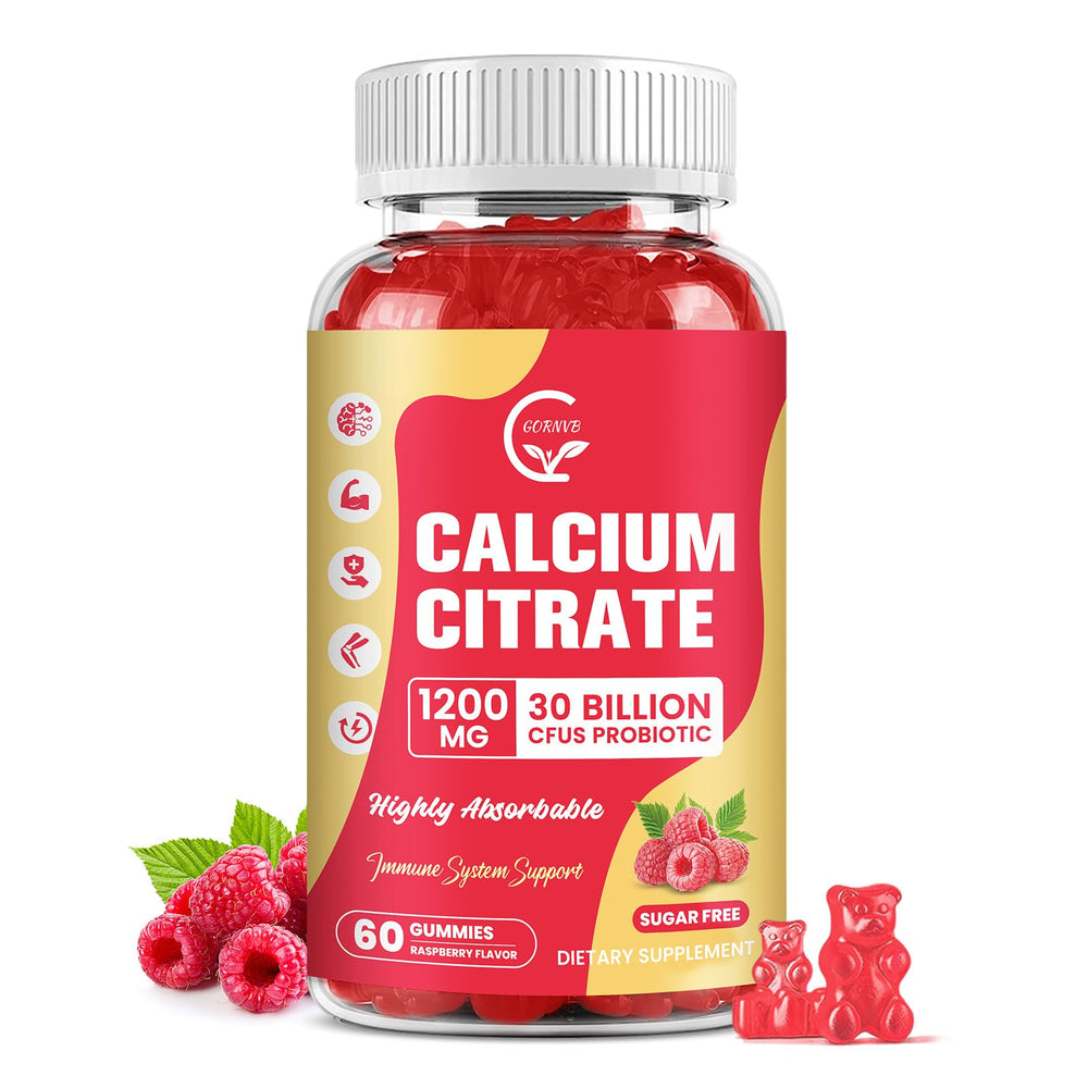 Calcium Citrate Gummies Raspberry flavor, 1200 mg per serving, 60 chews