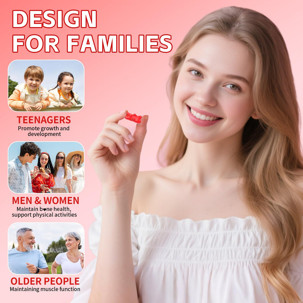 Close-up of strawberry flavor gummies