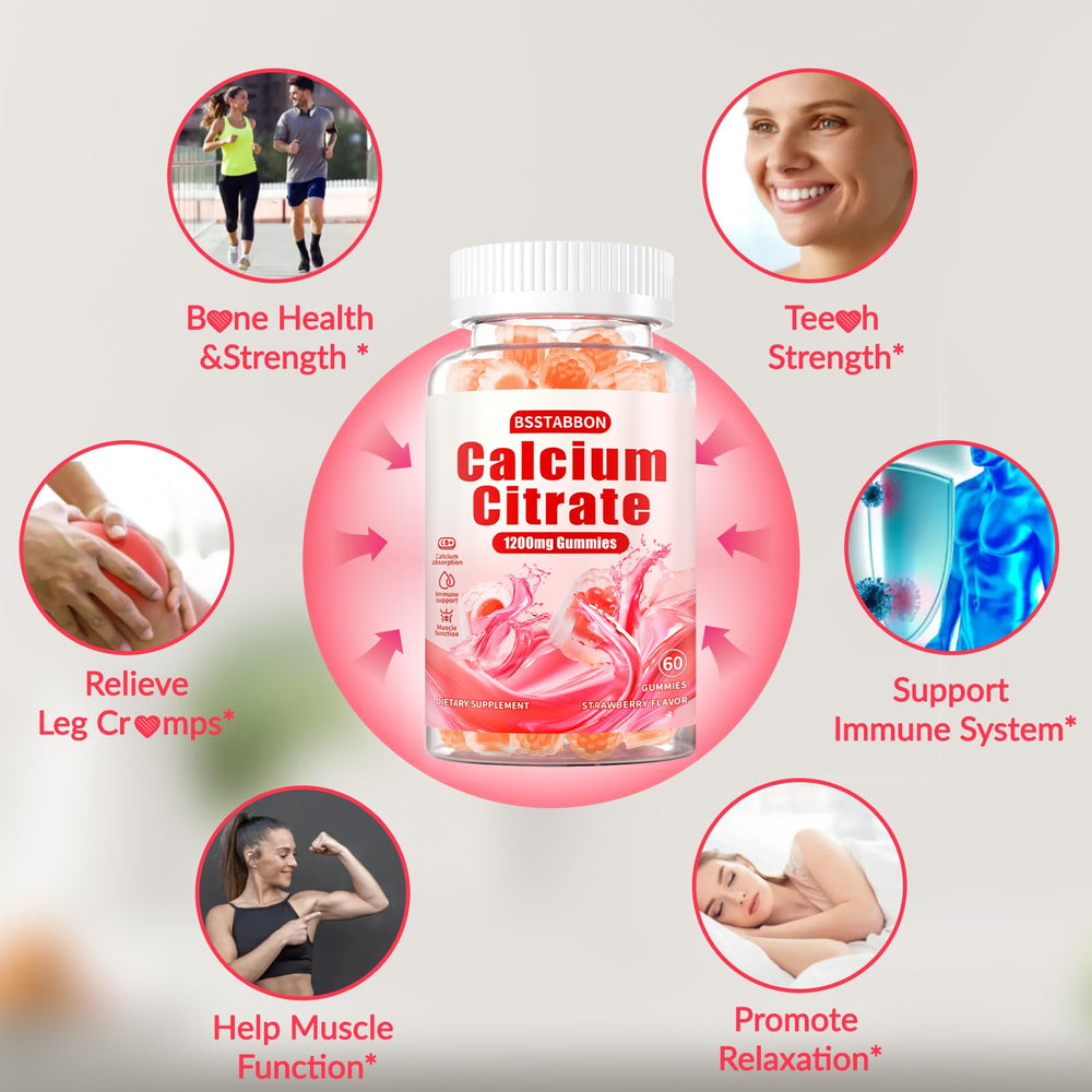 Front of bottle highlighting 1200 mg calcium per serving