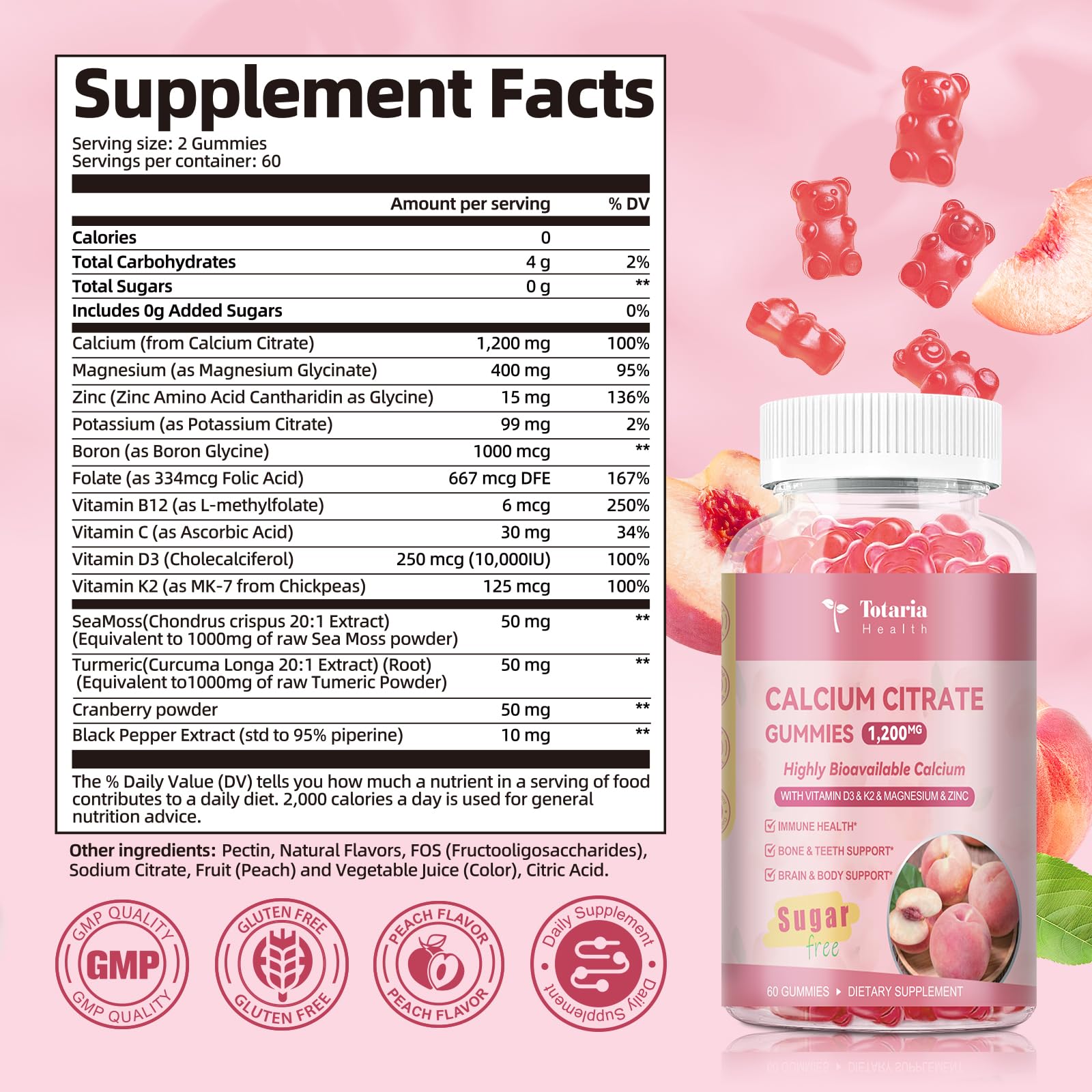 Packaging image showing bottle with 120 gummies (60 day supply)