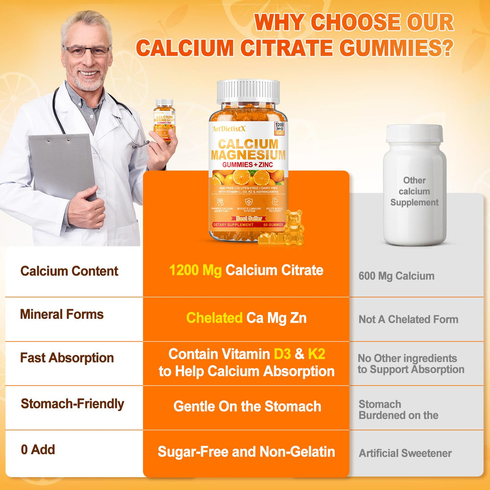 Gluten-free vegan calcium supplement bottle
