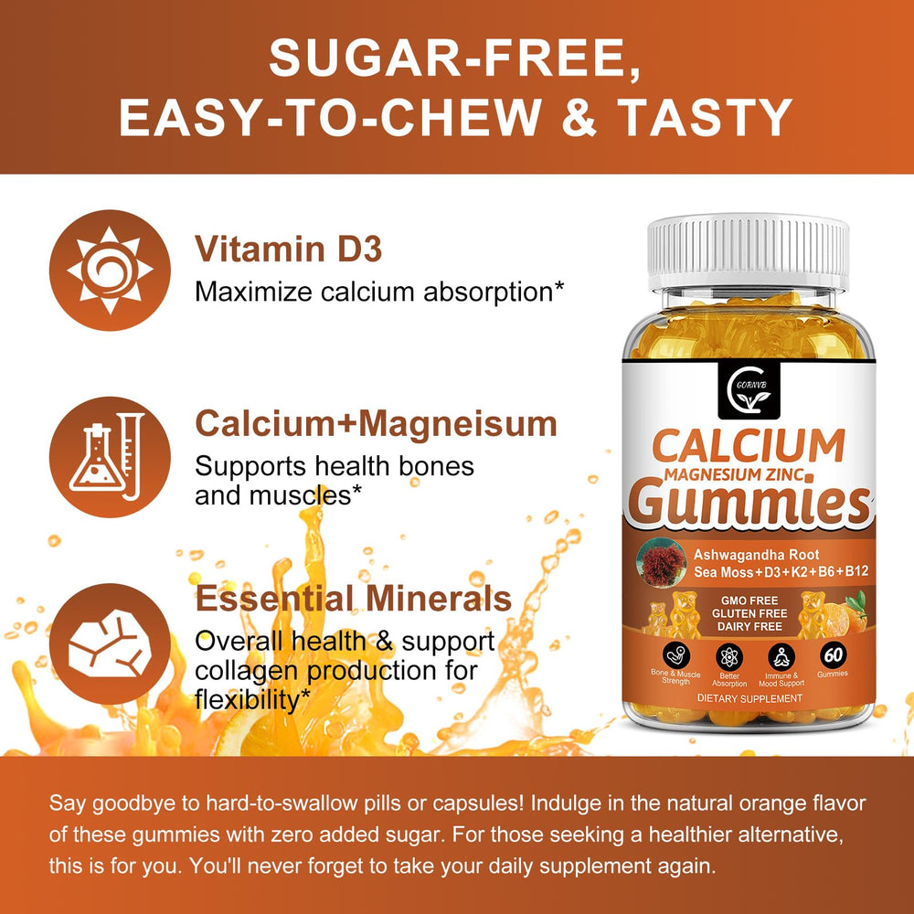 Plant complex calcium gummies with potassium and magnesium