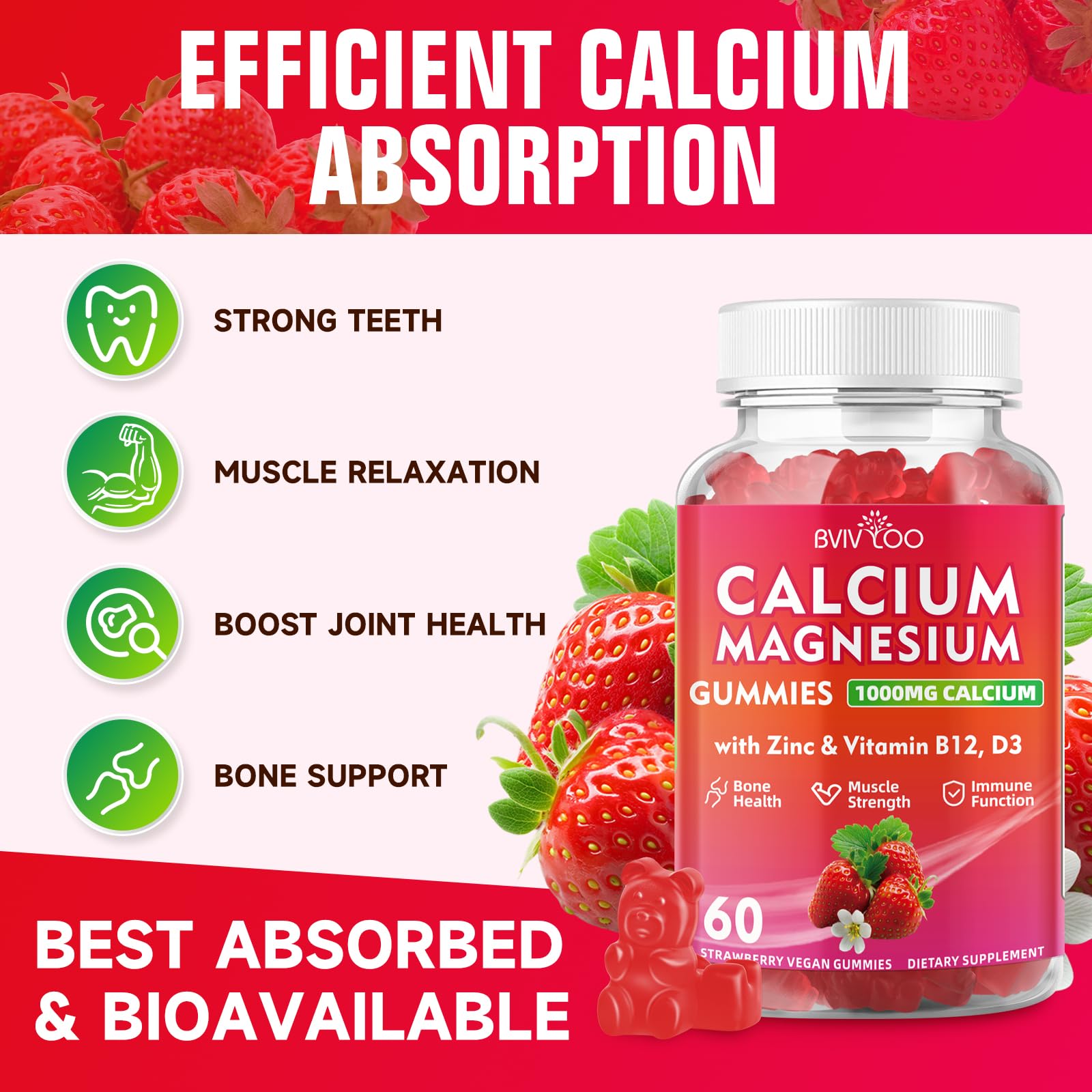 Muscle recovery and function support from Calcium Gummies