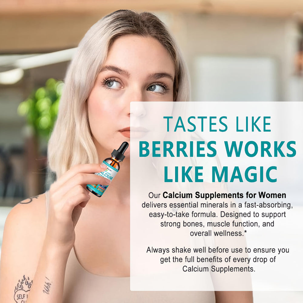 Calcium Liquid Drops bottle showing 30 servings