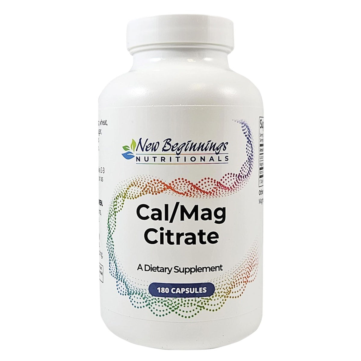 Bottle of Calcium & Magnesium Citrate 180 Caps - New Beginnings Nutritionals
