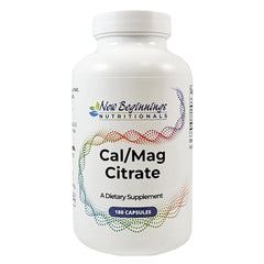 Bottle of Calcium & Magnesium Citrate 180 Caps - New Beginnings Nutritionals